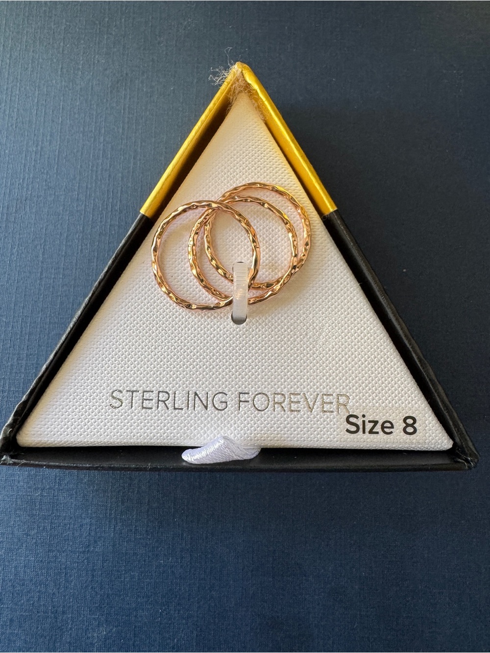 Sterling Forever Hammered Stacking Rings, Set of 3, Size 8